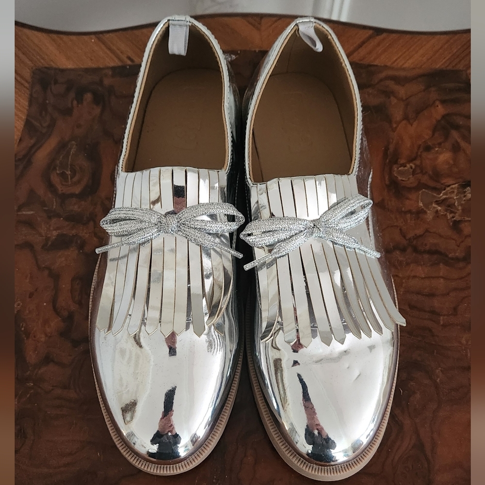 Kids Silver Loafers